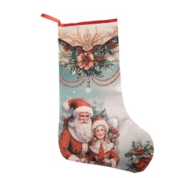 [66465] Christmas Stocking Decoration Christmas Stocking Blue Red 25x1x36 cm