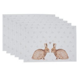 [BSLC40] Tablemat (6) Beige Brown 48x33 cm