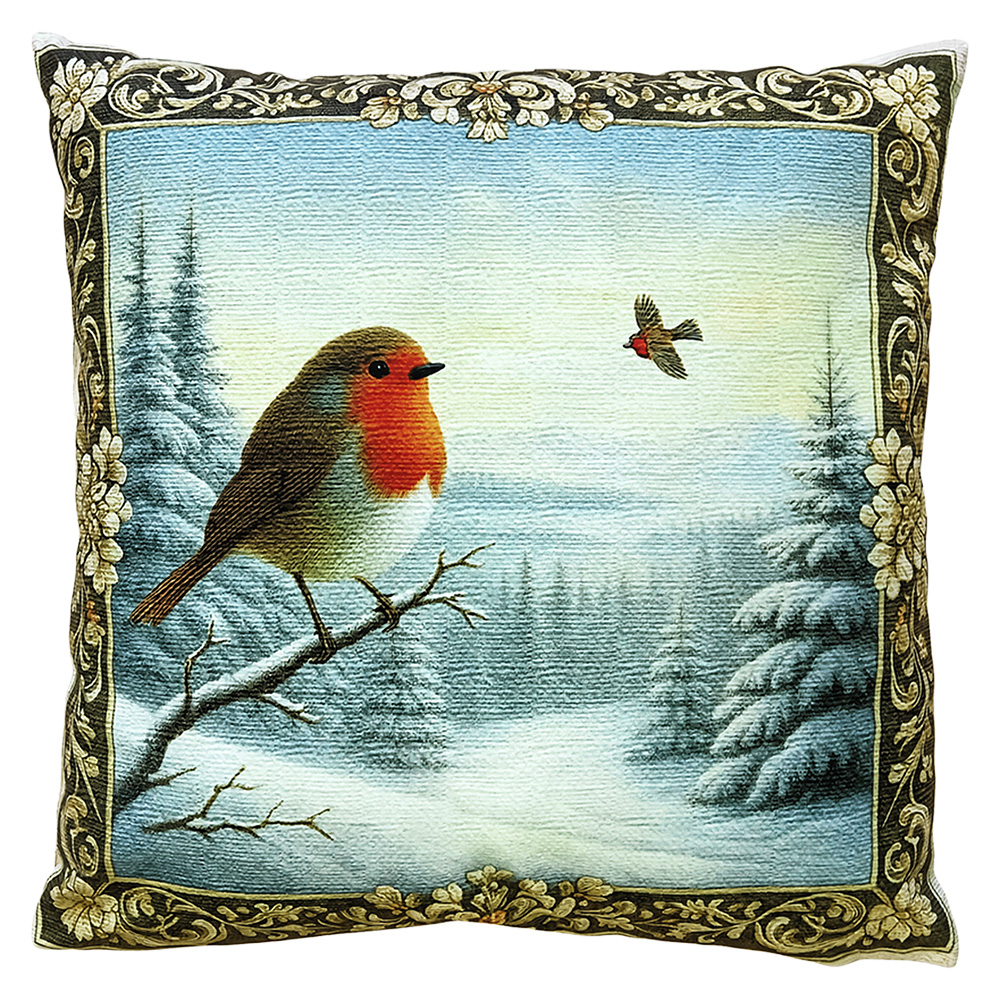 Kissen gefüllt Blau Weiß 45x45x4 cm