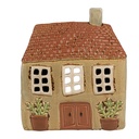 Tealight Holder Christmas House Greed Orange 17x10x19 cm