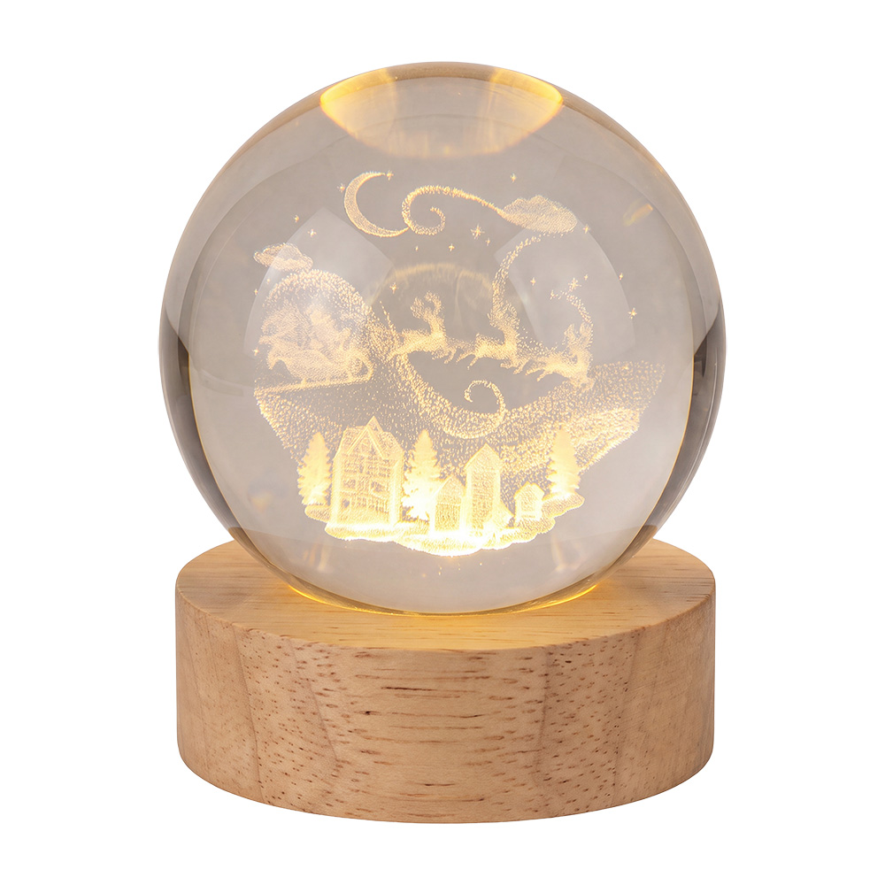Glass ball with light LED Brown Ø 6 cm