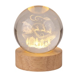 [66960] Glass ball with light LED Brown Ø 6 cm