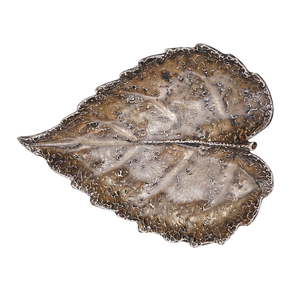 Decorazione ciotola Foglia Marrone Beige 15x13x3 cm