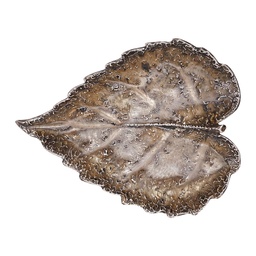 [6CE2506] Plat décoratif Feuille Marron Beige 15x13x3 cm