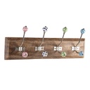 Wall Coat Rack 4 Hooks Brown 45x10x18 cm