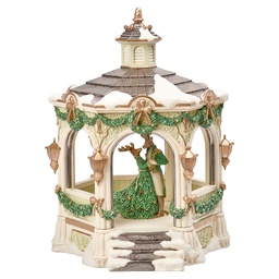 [6PR6498] Carillon Padiglione con LED Bianco Verde 35x33x43 cm / 3xAA
