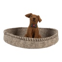 Felt Dog in Basket Grey Brown Ø 19x10 cm