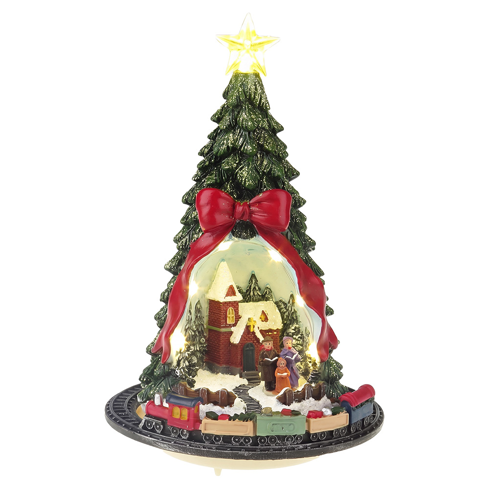 Decoratie kerstboom met LED Ø 16x25 cm / 3xAAA