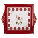 Vassoio Decorativo Rosso Bianco 30x26x3 cm