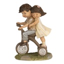 Deko Kinder auf einem Fahrrad Braun 10x6x14 cm