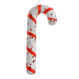 [66176] Dekoration Anhänger Zuckerstange Weiß Rot 7x2x17 cm