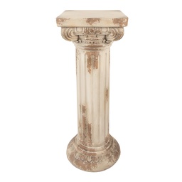 [5MG0086] Pflanzentisch Beige Braun 35x35x92 cm