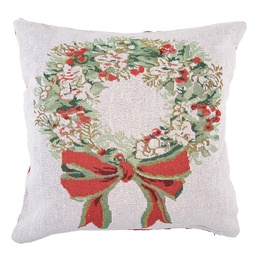 [KG023.146] Kissen gefüllt Beige Rot 44x44x4 cm