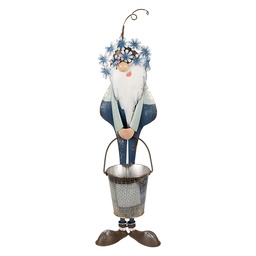 [5Y1221] Image de décoration Gnome Bleu Blanc 19x18x67 cm