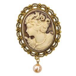 [JZPI0102] Broche cameo bruin
