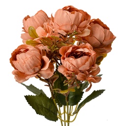 [6PL0381O] Fleur artificielle Orange Vert 12x10x34 cm