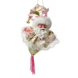 [66223] Anhänger Weihnachtsmann Grün Beige 8x8x35 cm