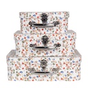 Dekorativer Koffer 3er Set Weiß 30x22x9/25x20x9/20x17x8 cm