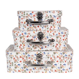 [66012] Dekorativer Koffer 3er Set Weiß 30x22x9/25x20x9/20x17x8 cm