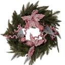 Décoration de Noël Couronne Vert Rouge Ø 60x20 cm