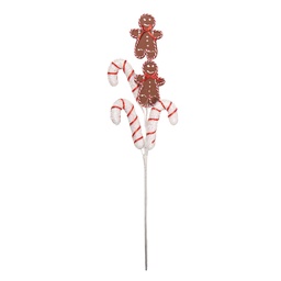 [66656] Decoratie zuurstok met peperkoekpop 15x6x60 cm