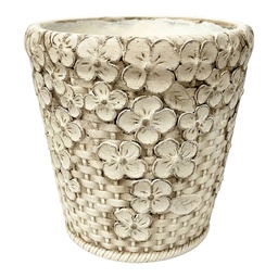 [6TE0596] Flower Pot Beige Ø 17x17 cm