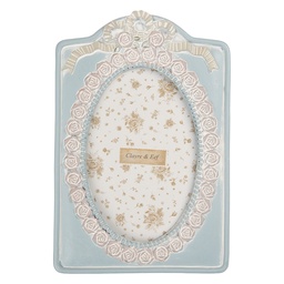 [2F1358] Picture Frame Blue Beige 14x2x21 cm / 10x15 cm