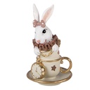 Décoration Lapin Blanc Beige 8x8x14 cm