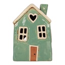 Porte-lampes de Noël chalet Vert Beige 13x9x18 cm