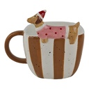 Mug White Brown 14x10x11 cm / 400 ml