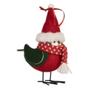 Decoration Statue Bird Red Black 11x7x12 cm