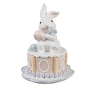 Decoration Statue Rabbit White Pink Ø 12x17 cm