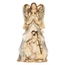 Décoration de Groupe de Noël Beige Blanc 16x13x31 cm