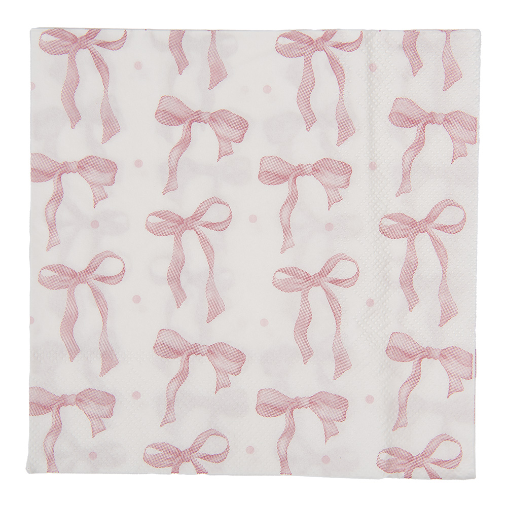 Papierservietten Weiß Rosa 33x33 cm (20)