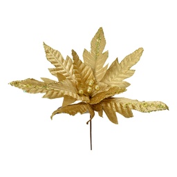 [66125] Decorazione Natale Fiore Color oro Ø 48x50 cm
