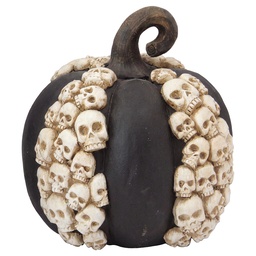 [6PR6292] Decorazione Zucca Nero Beige 36x35x37 cm