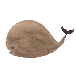 [6H2434] Decoration Whale Brown 26x7x14 cm