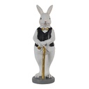 Statua Decorativa Coniglio Nero, Bianco 5x5x15 cm