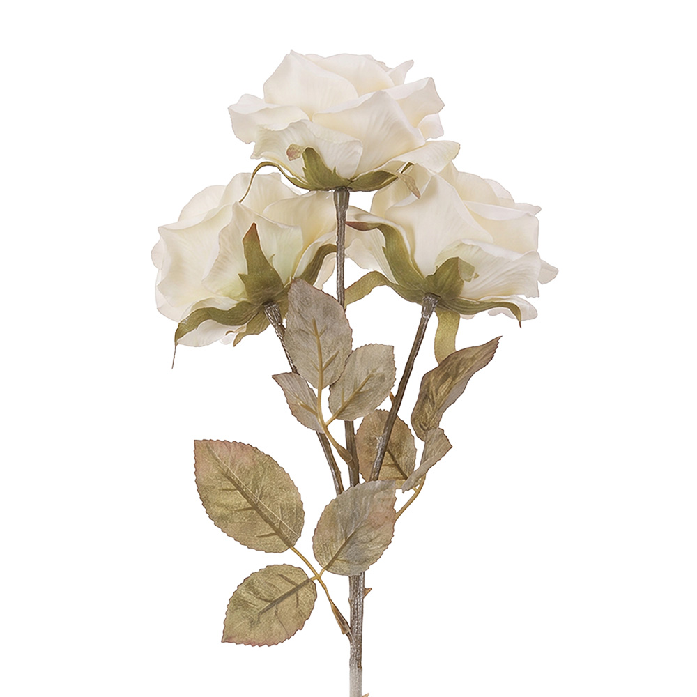 Dekorativer Zweig mit Blumen Weiß 64 cm