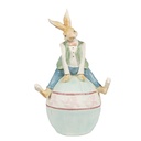 Decoration Statue Rabbit Brown Blue Green 15x12x25 cm