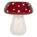 Teelichthalter Pilz Weiß Rot Ø 8x9 cm