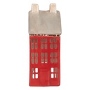 Tealight Holder Christmas House Red Grey 7x7x18 cm
