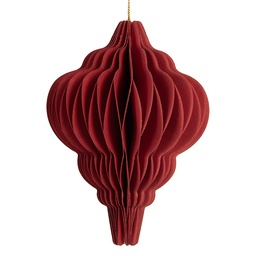 [6PA0518] Weihnachtsdeko Papier-Weihnachtskugel Rot Ø 7x10 cm