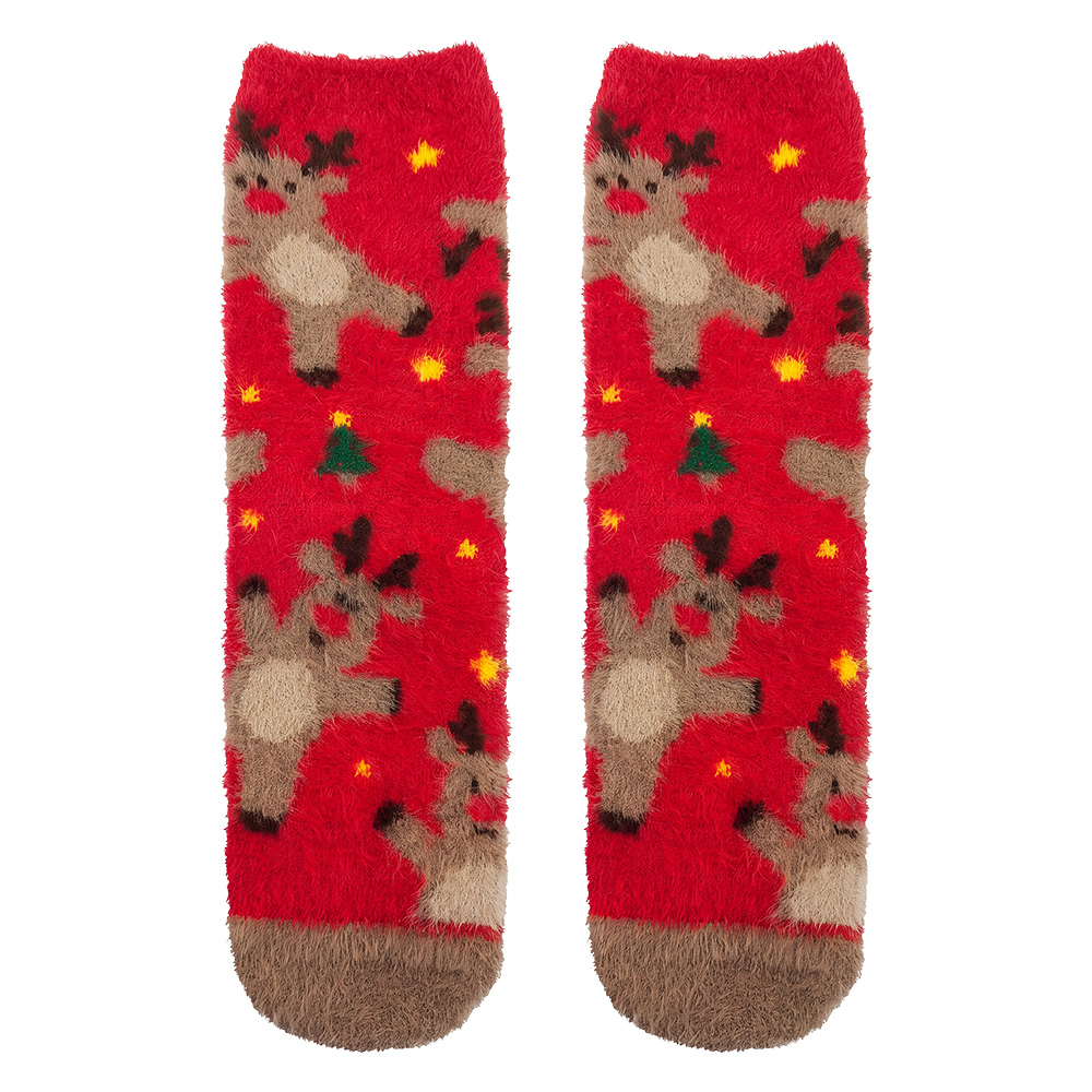 Clayre & Eef Christmas socks Red Polyester