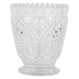 [6GL5208] Glas Kerzenhalter Transparent Ø 9x10 cm