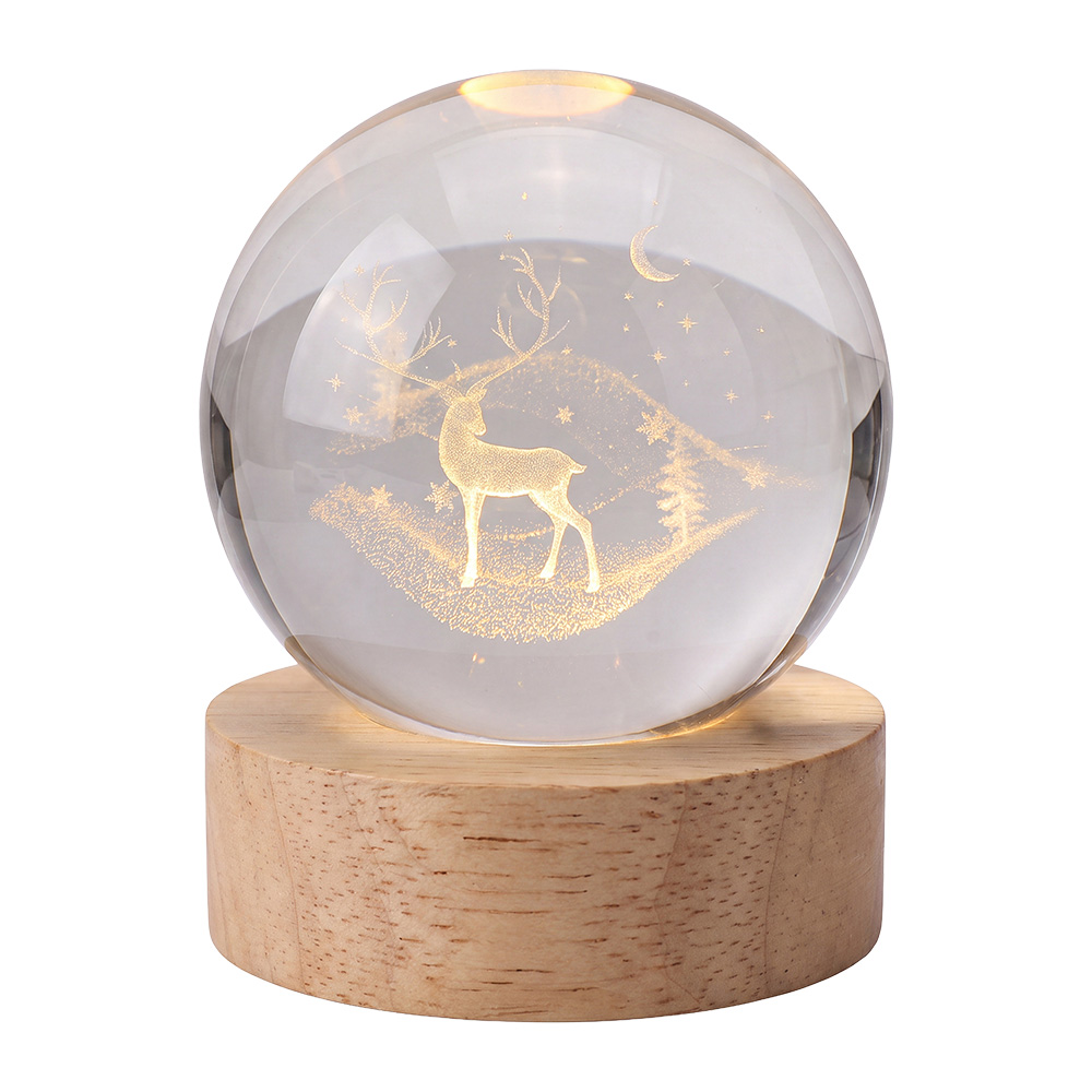 Glass ball with light LED Brown Ø 6 cm