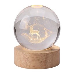 [66961] Glaskugel mit Licht LED Braun Ø 6 cm