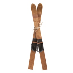 [5H0719] Decorazione sci (set 2) Marrone 5x3x60 cm