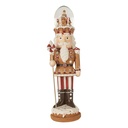 Decoration Nutcracker with LED Brown Red 14x13x48 cm / 3xAA