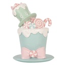 Decoration hat Green White 17x16x22 cm